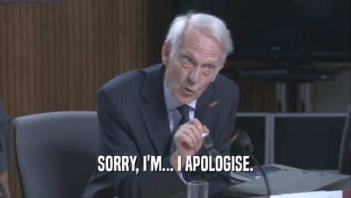 SORRY, I'M... I APOLOGISE.  