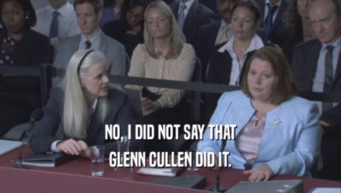 NO, I DID NOT SAY THAT GLENN CULLEN DID IT. 