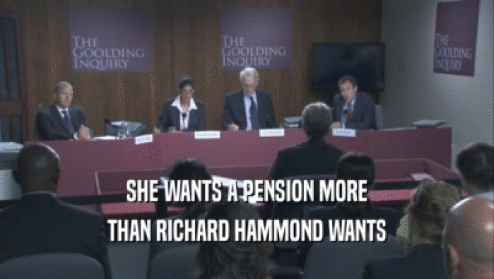 SHE WANTS A PENSION MORE THAN RICHARD HAMMOND WANTS THAN RICHARD HAMMOND WANTS