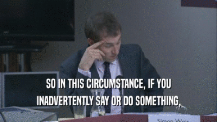 SO IN THIS CIRCUMSTANCE, IF YOU INADVERTENTLY SAY OR DO SOMETHING, 