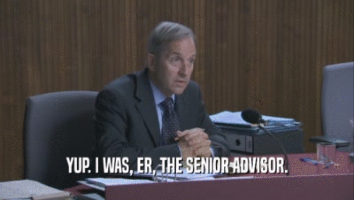 YUP. I WAS, ER, THE SENIOR ADVISOR.  