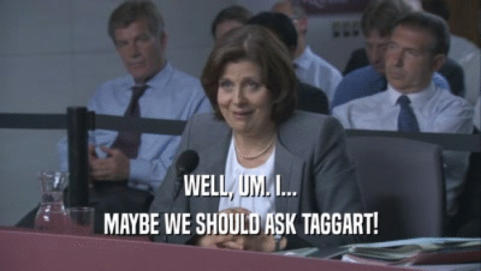 WELL, UM. I... MAYBE WE SHOULD ASK TAGGART! 