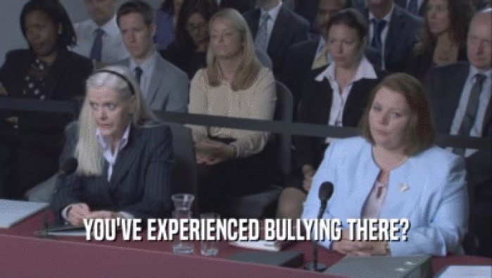 YOU'VE EXPERIENCED BULLYING THERE?
  