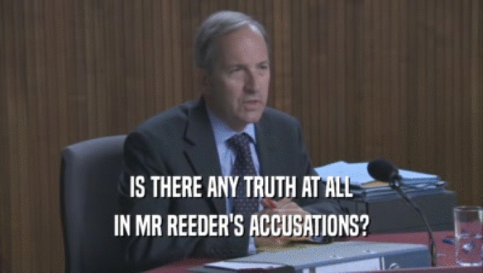 IS THERE ANY TRUTH AT ALL IN MR REEDER'S ACCUSATIONS? 