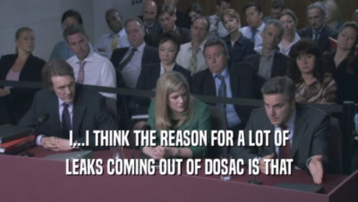 I...I THINK THE REASON FOR A LOT OF LEAKS COMING OUT OF DOSAC IS THAT 