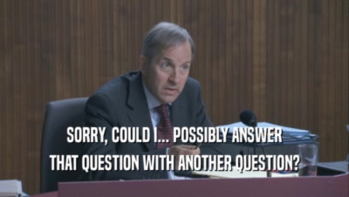 SORRY, COULD I... POSSIBLY ANSWER THAT QUESTION WITH ANOTHER QUESTION? 