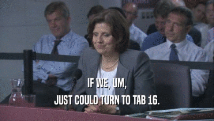 IF WE, UM, JUST COULD TURN TO TAB 16. 