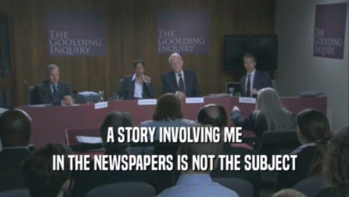 A STORY INVOLVING ME IN THE NEWSPAPERS IS NOT THE SUBJECT 