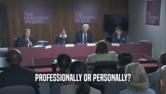 PROFESSIONALLY OR PERSONALLY?  