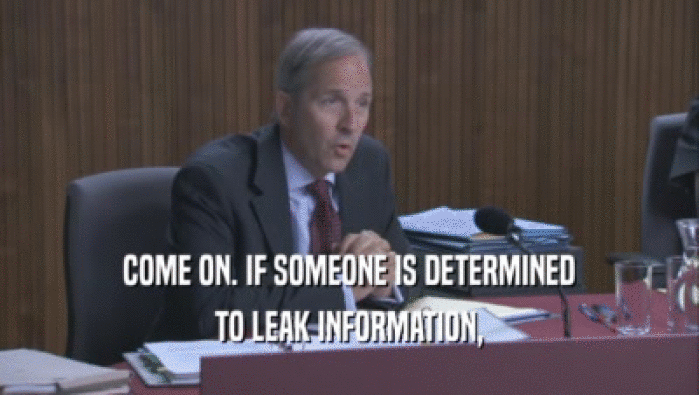 COME ON. IF SOMEONE IS DETERMINED TO LEAK INFORMATION, 