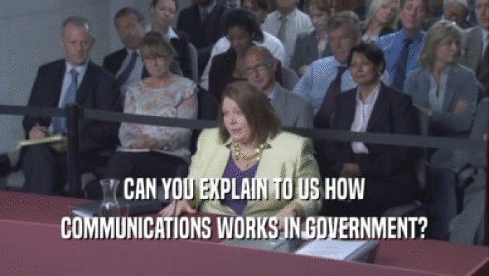 CAN YOU EXPLAIN TO US HOW COMMUNICATIONS WORKS IN GOVERNMENT? 