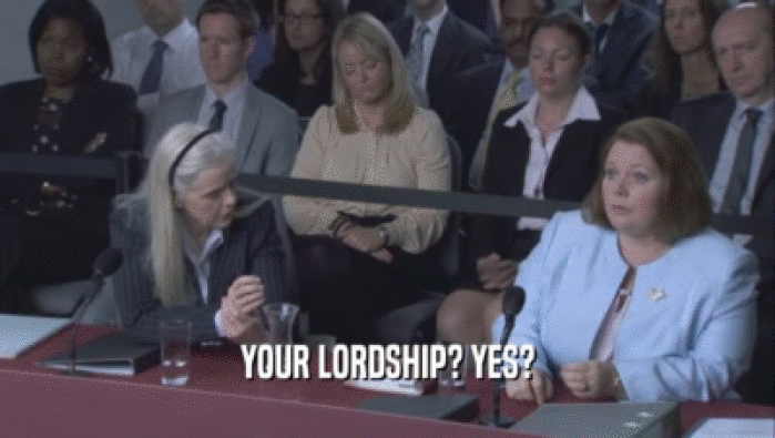 YOUR LORDSHIP? YES?  