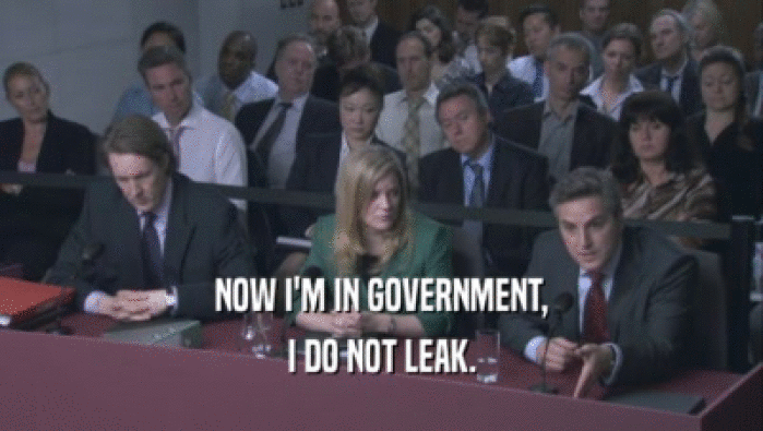NOW I'M IN GOVERNMENT,
 I DO NOT LEAK.
 