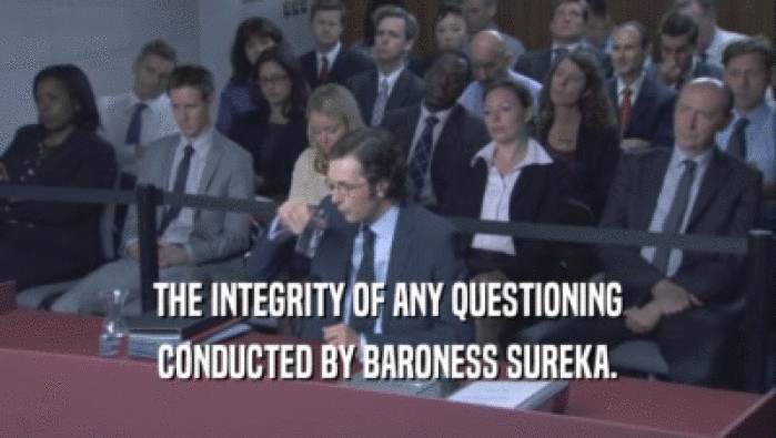 THE INTEGRITY OF ANY QUESTIONING CONDUCTED BY BARONESS SUREKA. 