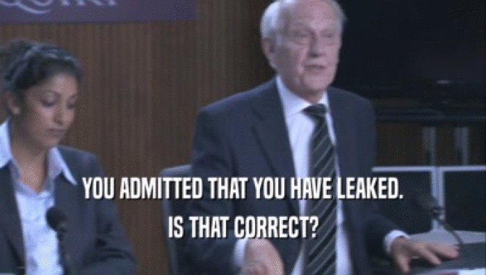 YOU ADMITTED THAT YOU HAVE LEAKED.
 IS THAT CORRECT?
 