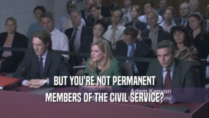 BUT YOU'RE NOT PERMANENT
 MEMBERS OF THE CIVIL SERVICE?
 