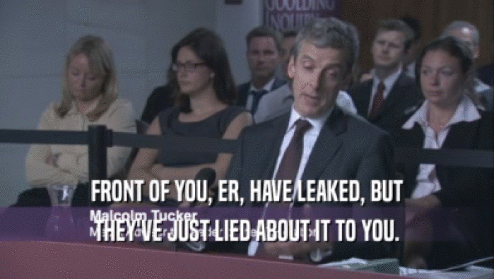 FRONT OF YOU, ER, HAVE LEAKED, BUT THEY'VE JUST LIED ABOUT IT TO YOU. 
