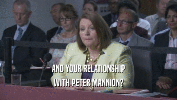 AND YOUR RELATIONSHIP
 WITH PETER MANNION?
 