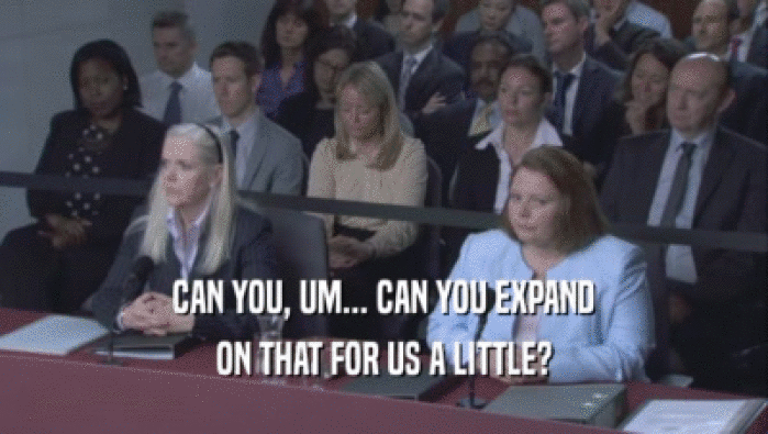 CAN YOU, UM... CAN YOU EXPAND ON THAT FOR US A LITTLE? 