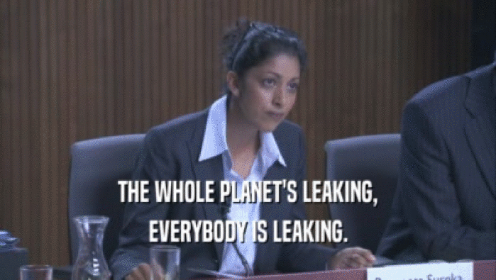 THE WHOLE PLANET'S LEAKING, EVERYBODY IS LEAKING. 