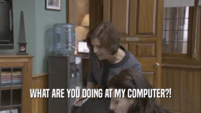 WHAT ARE YOU DOING AT MY COMPUTER?!  