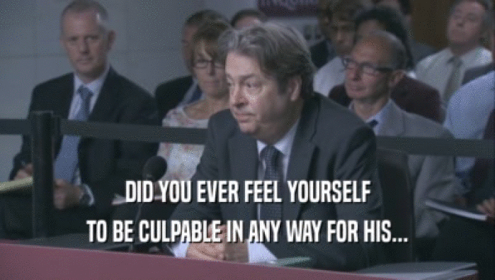 DID YOU EVER FEEL YOURSELF TO BE CULPABLE IN ANY WAY FOR HIS... 