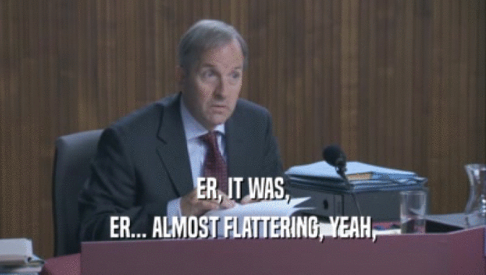 ER, IT WAS, ER... ALMOST FLATTERING, YEAH, 