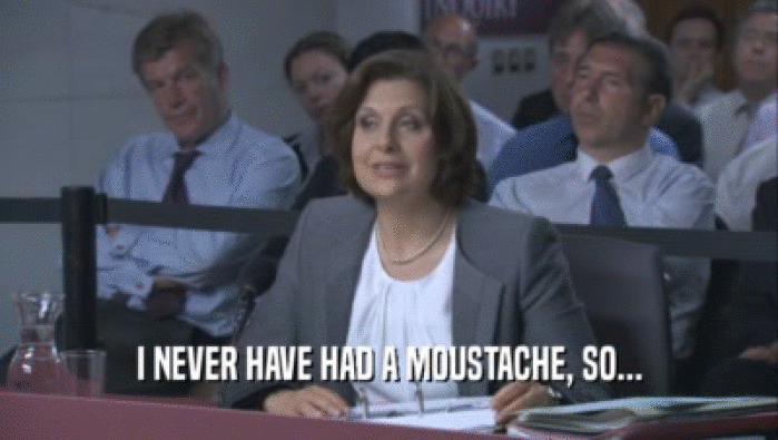 I NEVER HAVE HAD A MOUSTACHE, SO...  