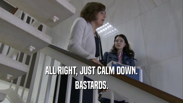ALL RIGHT, JUST CALM DOWN. BASTARDS. 