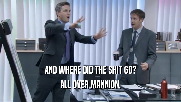 AND WHERE DID THE SHIT GO? ALL OVER MANNION. 