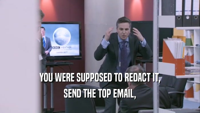 YOU WERE SUPPOSED TO REDACT IT, SEND THE TOP EMAIL, 