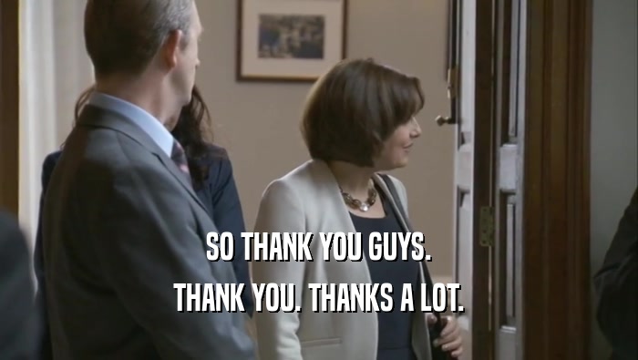 SO THANK YOU GUYS. THANK YOU. THANKS A LOT. 