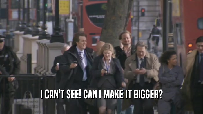 I CAN'T SEE! CAN I MAKE IT BIGGER?  