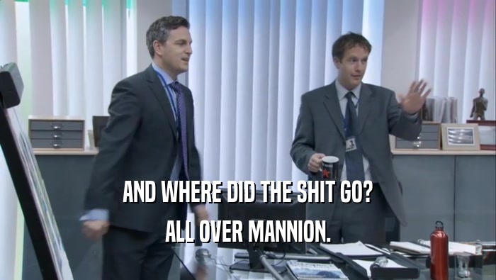 AND WHERE DID THE SHIT GO? ALL OVER MANNION. 
