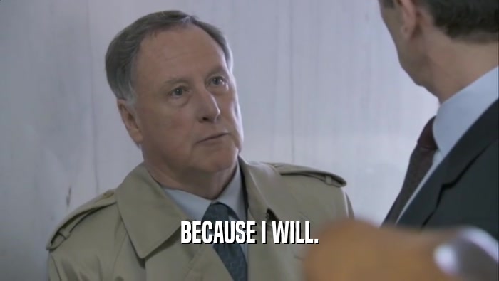BECAUSE I WILL.  