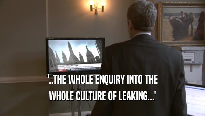 '..THE WHOLE ENQUIRY INTO THE WHOLE CULTURE OF LEAKING...' 