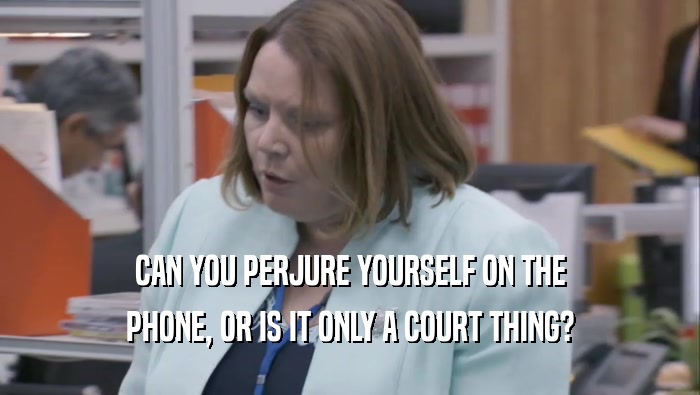 CAN YOU PERJURE YOURSELF ON THE PHONE, OR IS IT ONLY A COURT THING? 