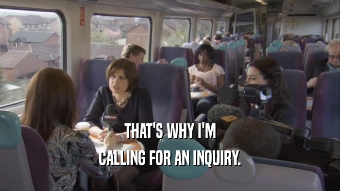 THAT'S WHY I'M CALLING FOR AN INQUIRY. 