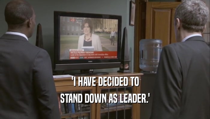 'I HAVE DECIDED TO STAND DOWN AS LEADER.' 