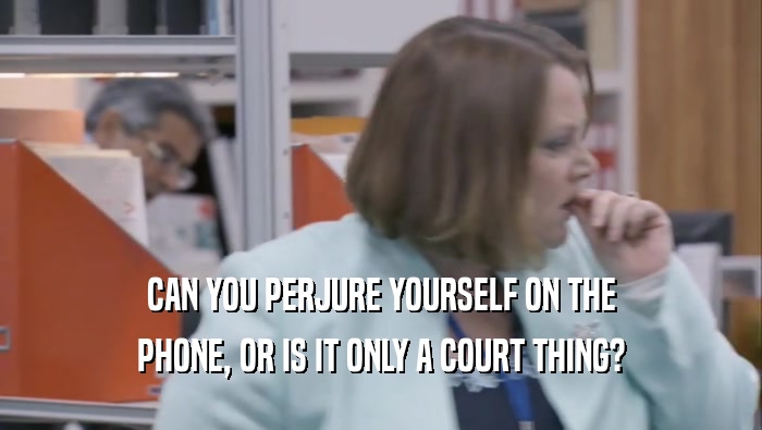 CAN YOU PERJURE YOURSELF ON THE PHONE, OR IS IT ONLY A COURT THING? 