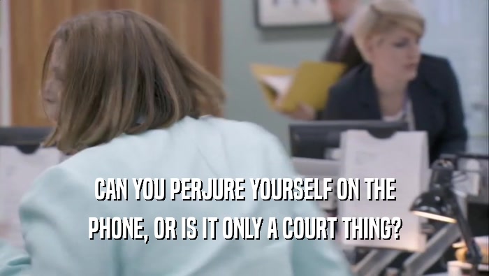 CAN YOU PERJURE YOURSELF ON THE PHONE, OR IS IT ONLY A COURT THING? 
