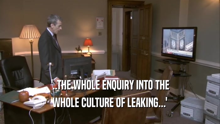 '..THE WHOLE ENQUIRY INTO THE WHOLE CULTURE OF LEAKING...' 