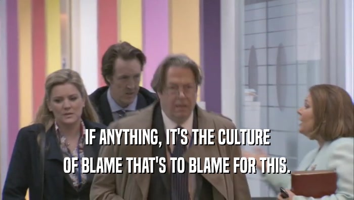 IF ANYTHING, IT'S THE CULTURE OF BLAME THAT'S TO BLAME FOR THIS. 