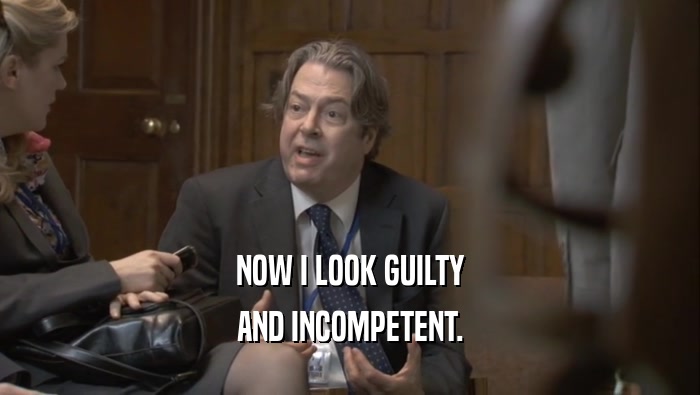 NOW I LOOK GUILTY AND INCOMPETENT. 
