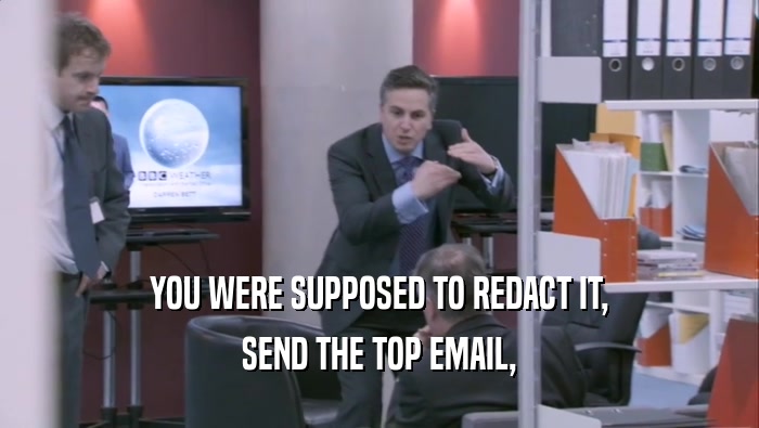 YOU WERE SUPPOSED TO REDACT IT, SEND THE TOP EMAIL, 