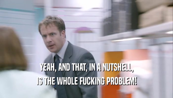 YEAH, AND THAT, IN A NUTSHELL, IS THE WHOLE FUCKING PROBLEM! 
