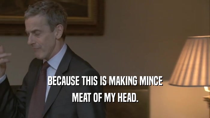 BECAUSE THIS IS MAKING MINCE MEAT OF MY HEAD. 