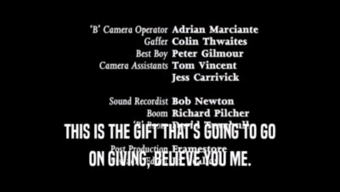 THIS IS THE GIFT THAT'S GOING TO GO
 ON GIVING, BELIEVE YOU ME.
 ON GIVING, BELIEVE YOU ME.
