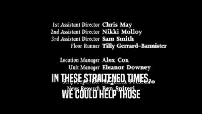 IN THESE STRAITENED TIMES, WE COULD HELP THOSE 