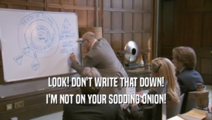 LOOK! DON'T WRITE THAT DOWN! I'M NOT ON YOUR SODDING ONION! 